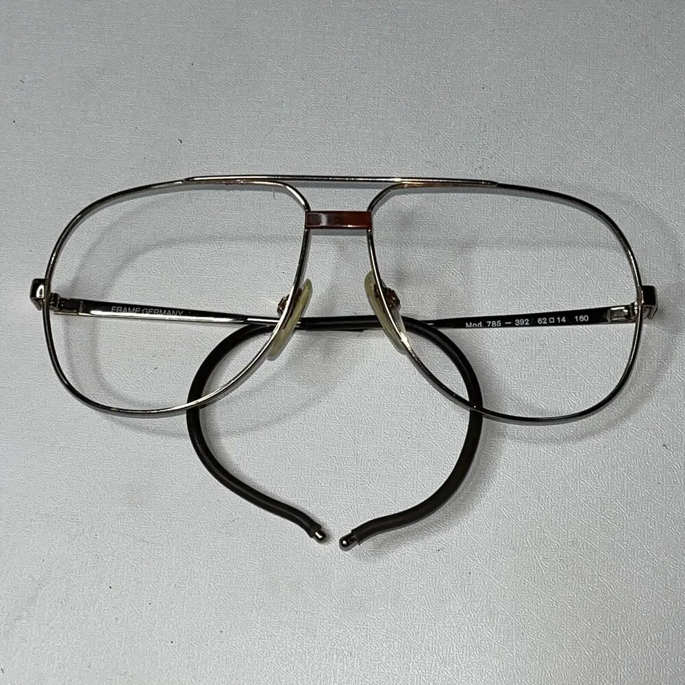 Lot Of 2 Vintage Lacoste Mens Aviator Pilot Eye Glass Frames ONLY Gold Tone
